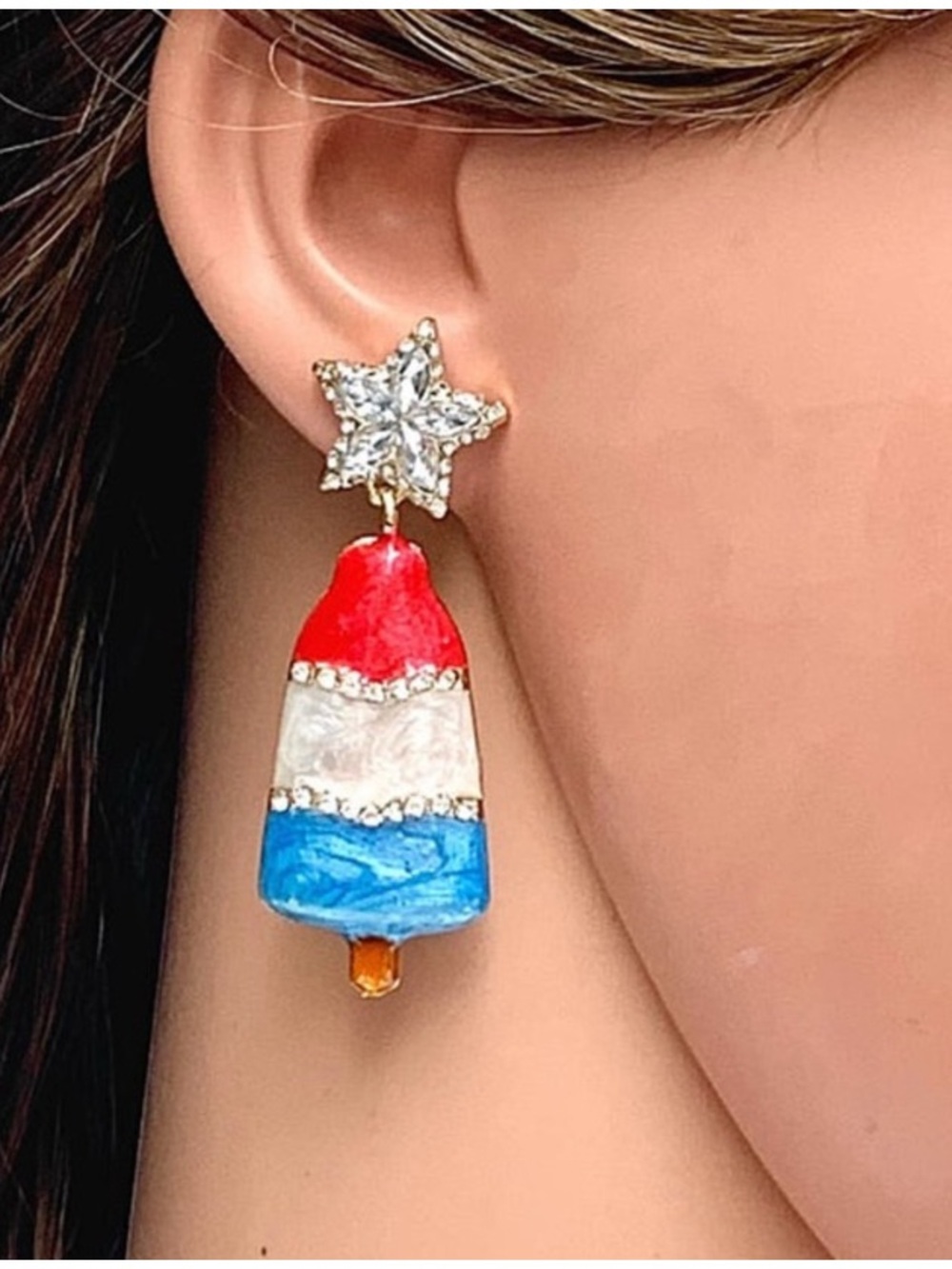 Patriotic Popsicle earrings.❤️